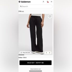 Lululemon black scuba sweatpants